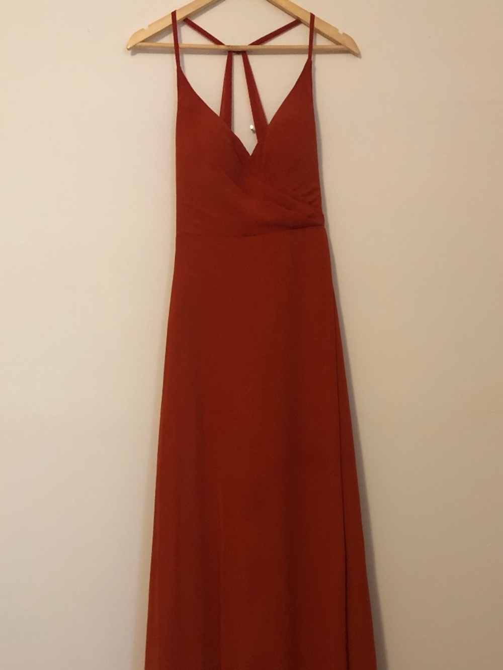 Azazie Davis Chiffon Burnt Orange Wedding Prom Formal Gown Size A8